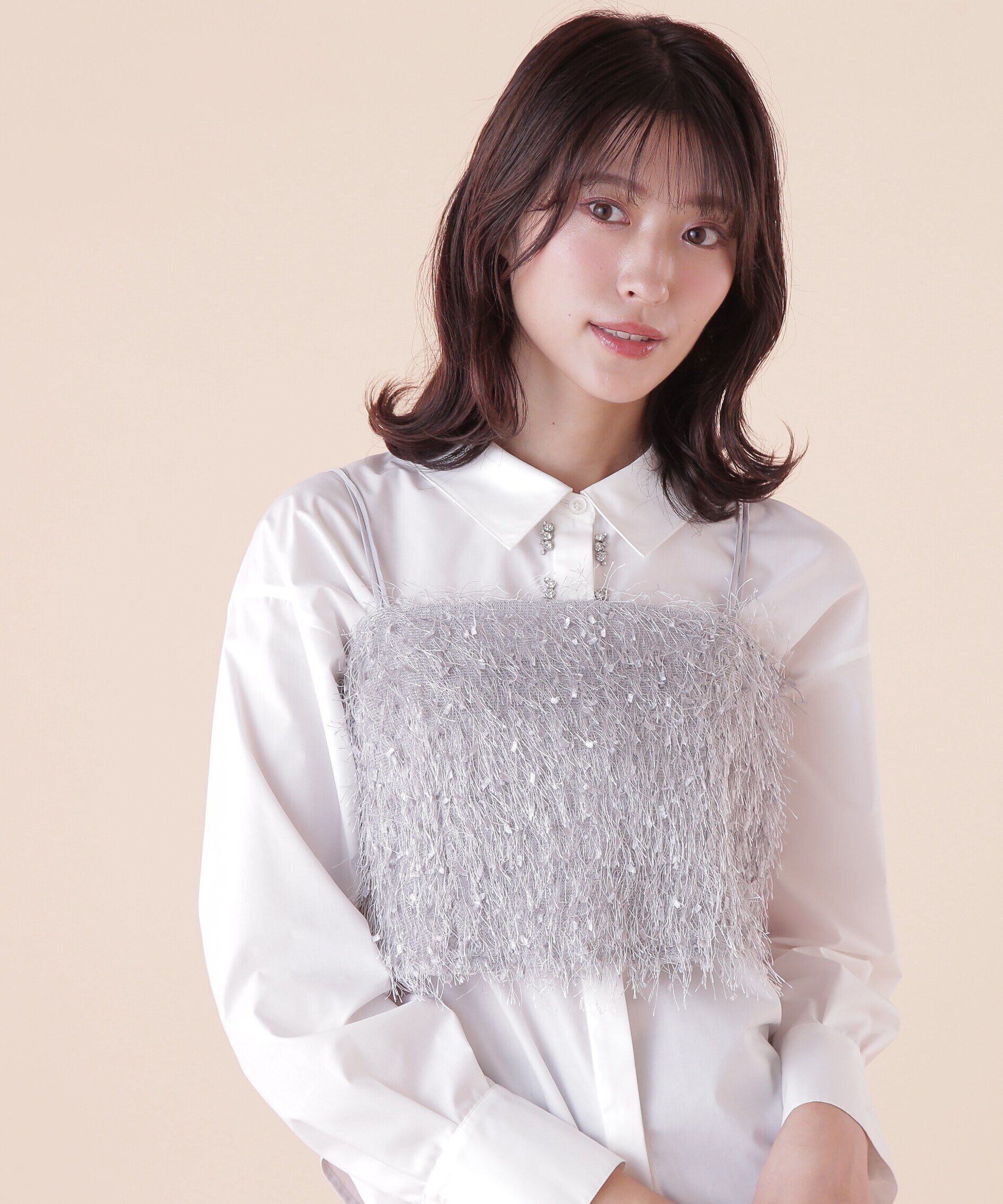  「ストレッチファンシーヤーンビスチェ」|シャツ・ブラウス|