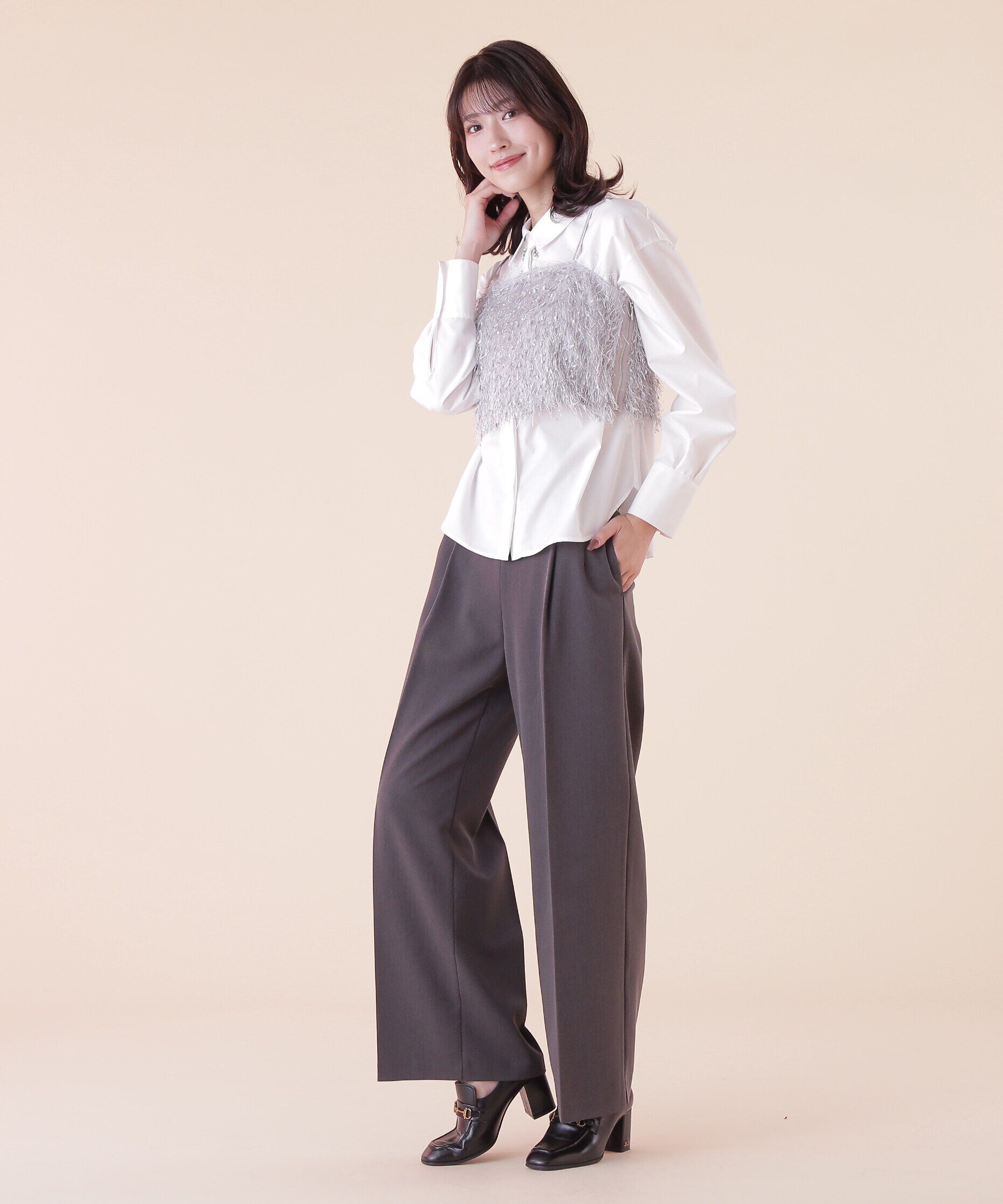  「ストレッチファンシーヤーンビスチェ」|シャツ・ブラウス|