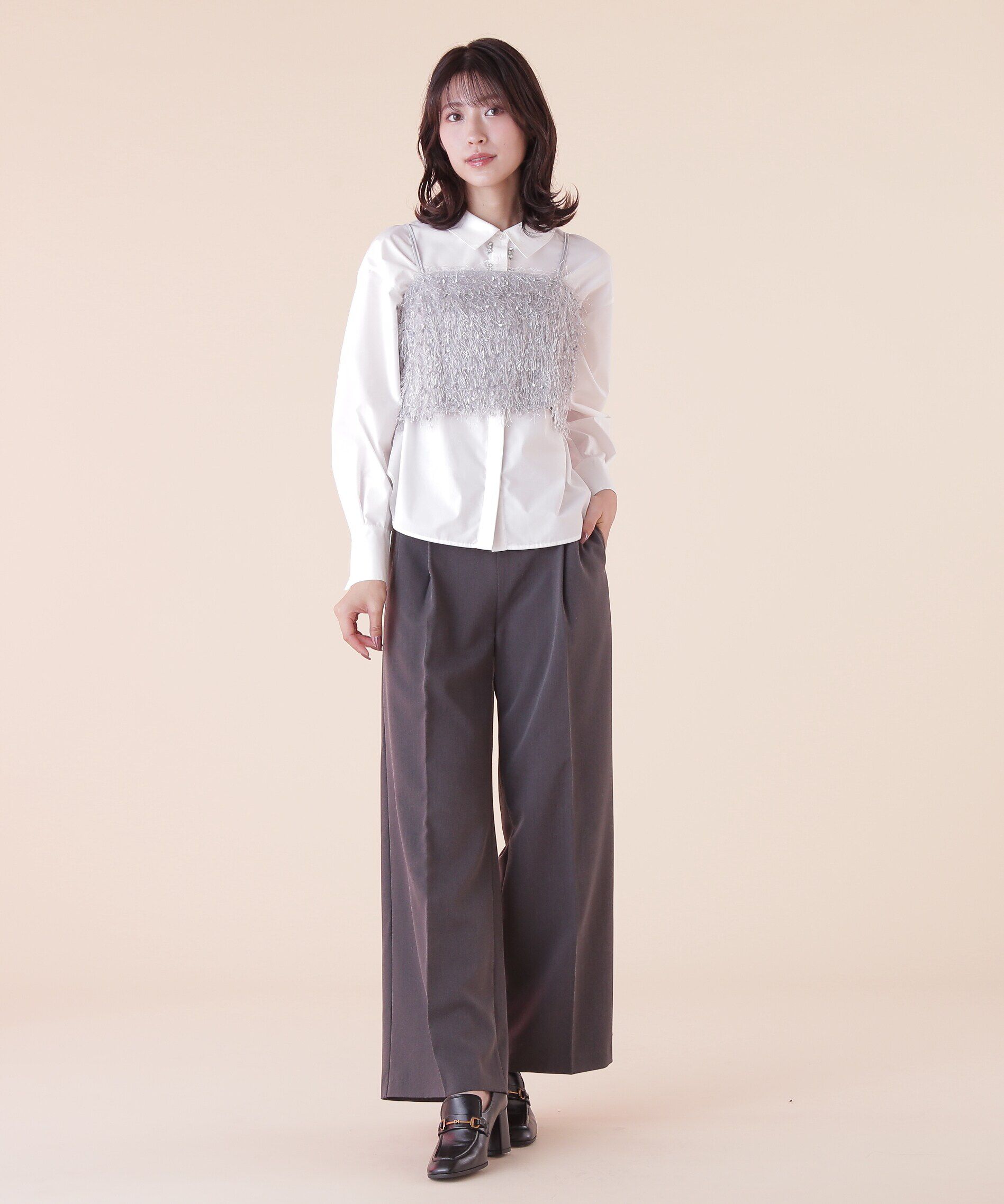  「ストレッチファンシーヤーンビスチェ」|シャツ・ブラウス|