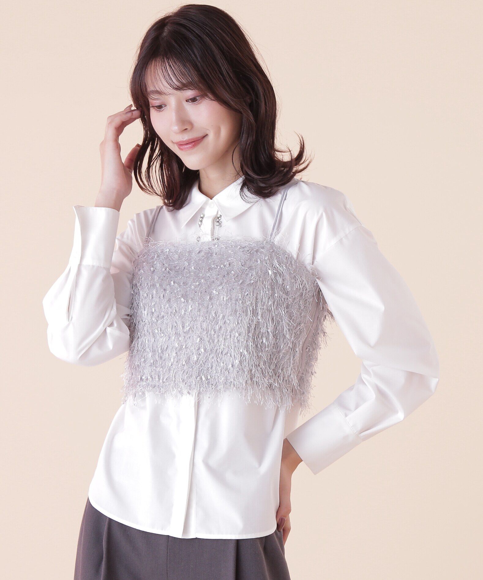  「ストレッチファンシーヤーンビスチェ」|シャツ・ブラウス|