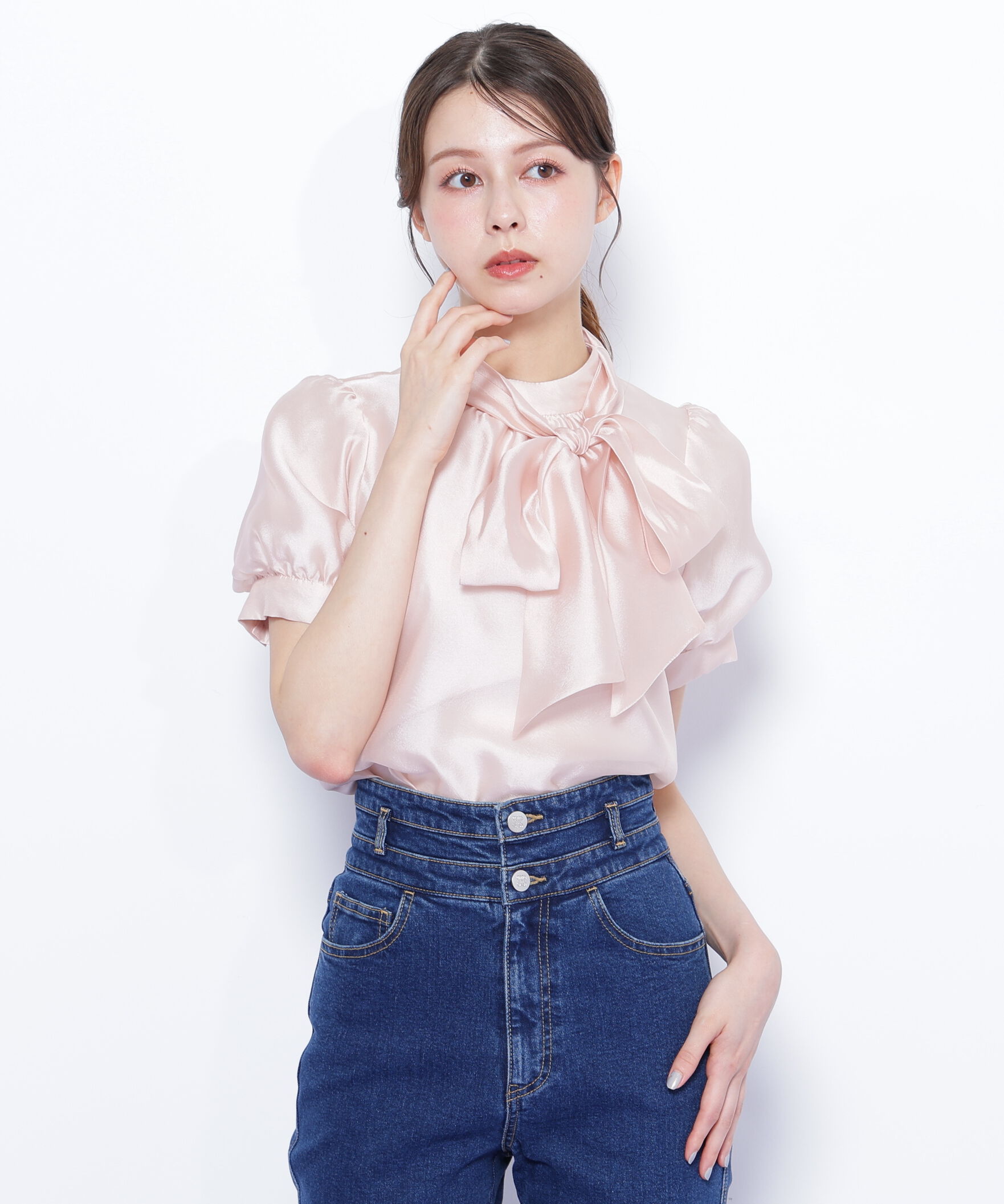  「バルーンスリーブボウタイブラウス」|シャツ・ブラウス|