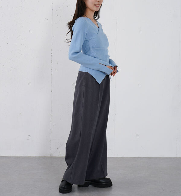 archives「【オン／オフ使える！】ラインフィットクロスニットプルオーバー」|ニット・セーター|