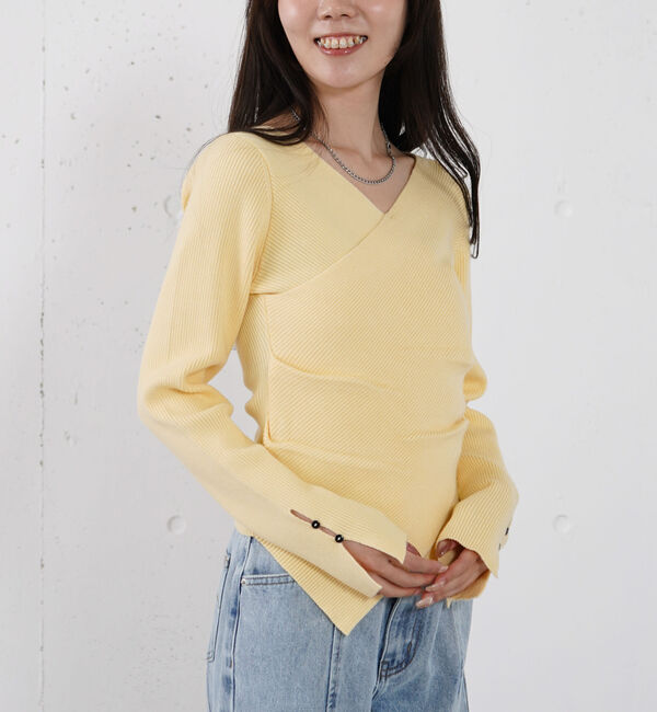 archives「【オン／オフ使える！】ラインフィットクロスニットプルオーバー」|ニット・セーター|