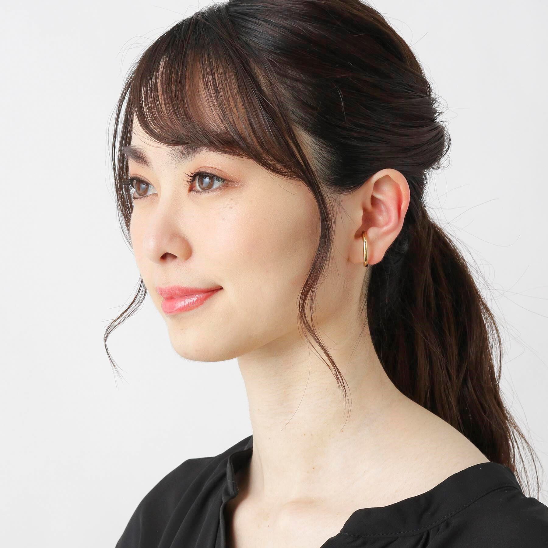 COCOSHNIK「シルバー 丸線中折れ イヤーカフ大」|イヤリング|