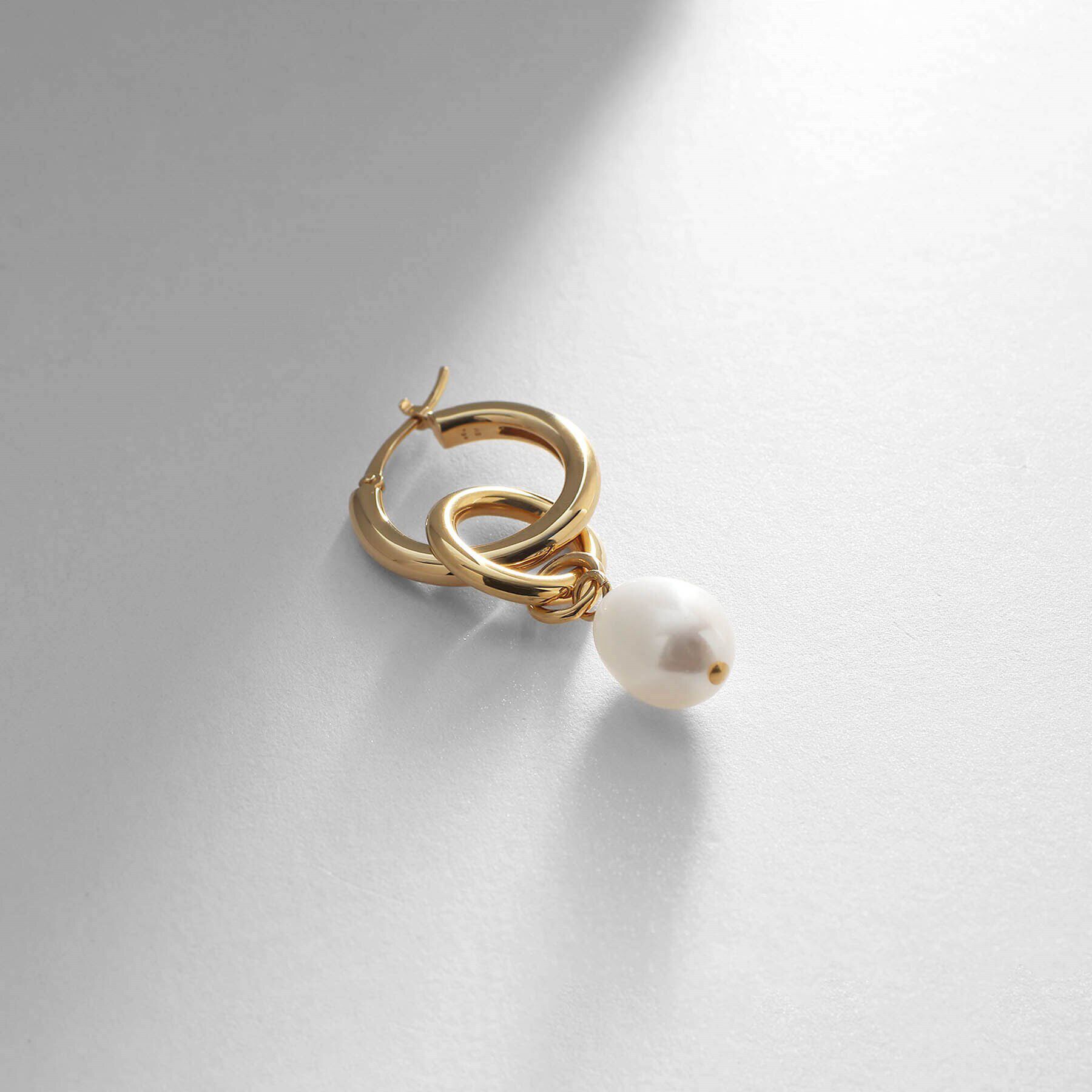 COCOSHNIK ONKITSCH「シルバー フープピアス パールチャーム GP」|ピアス|