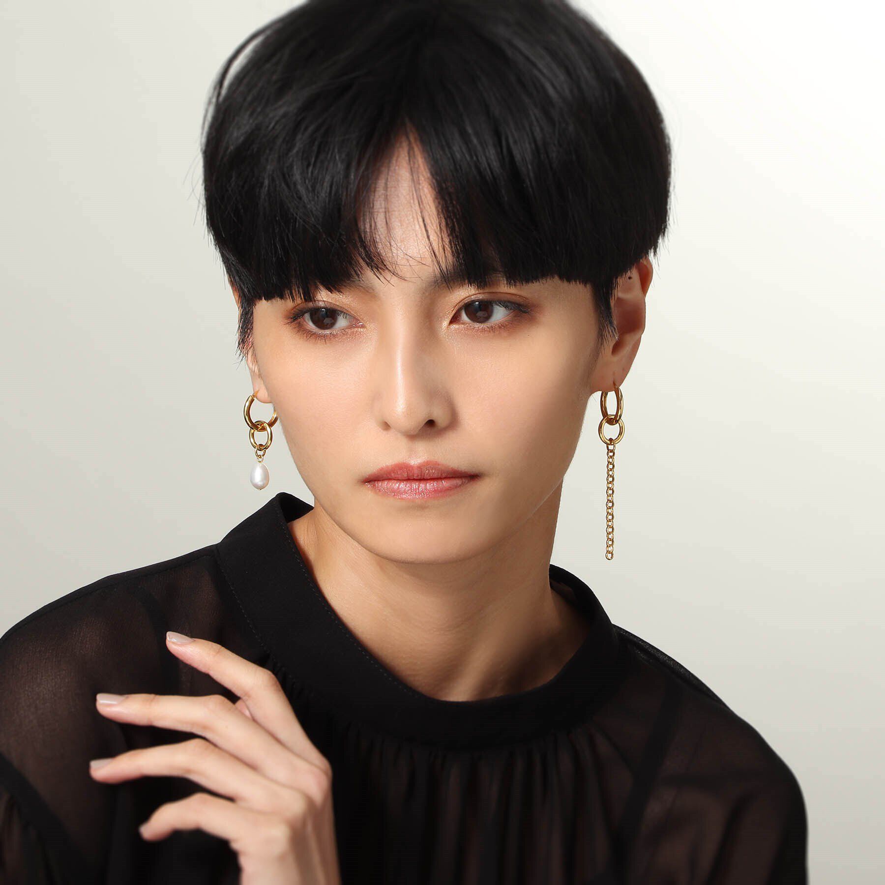 COCOSHNIK ONKITSCH「シルバー フープピアス パールチャーム GP」|ピアス|