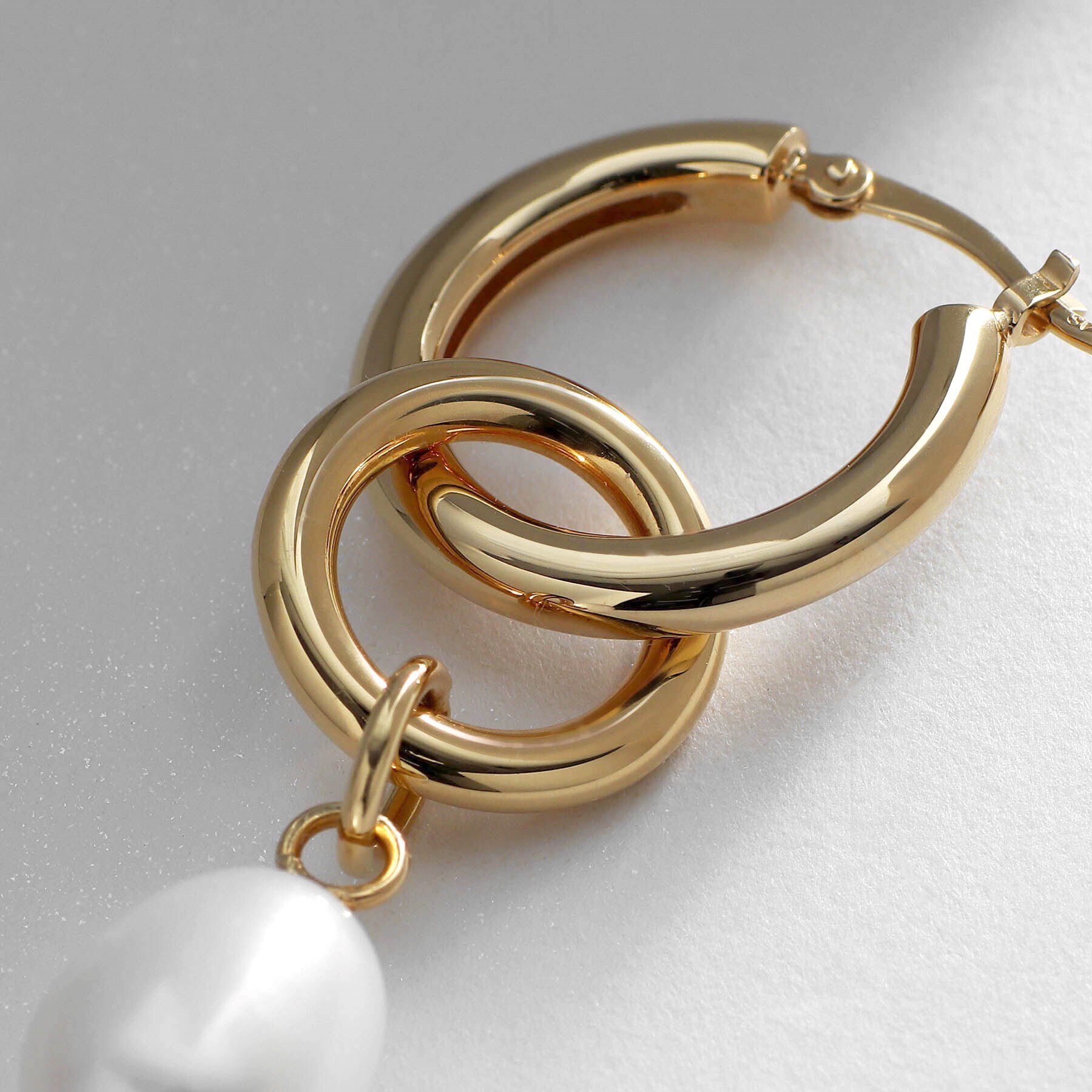 COCOSHNIK ONKITSCH「シルバー フープピアス パールチャーム GP」|ピアス|