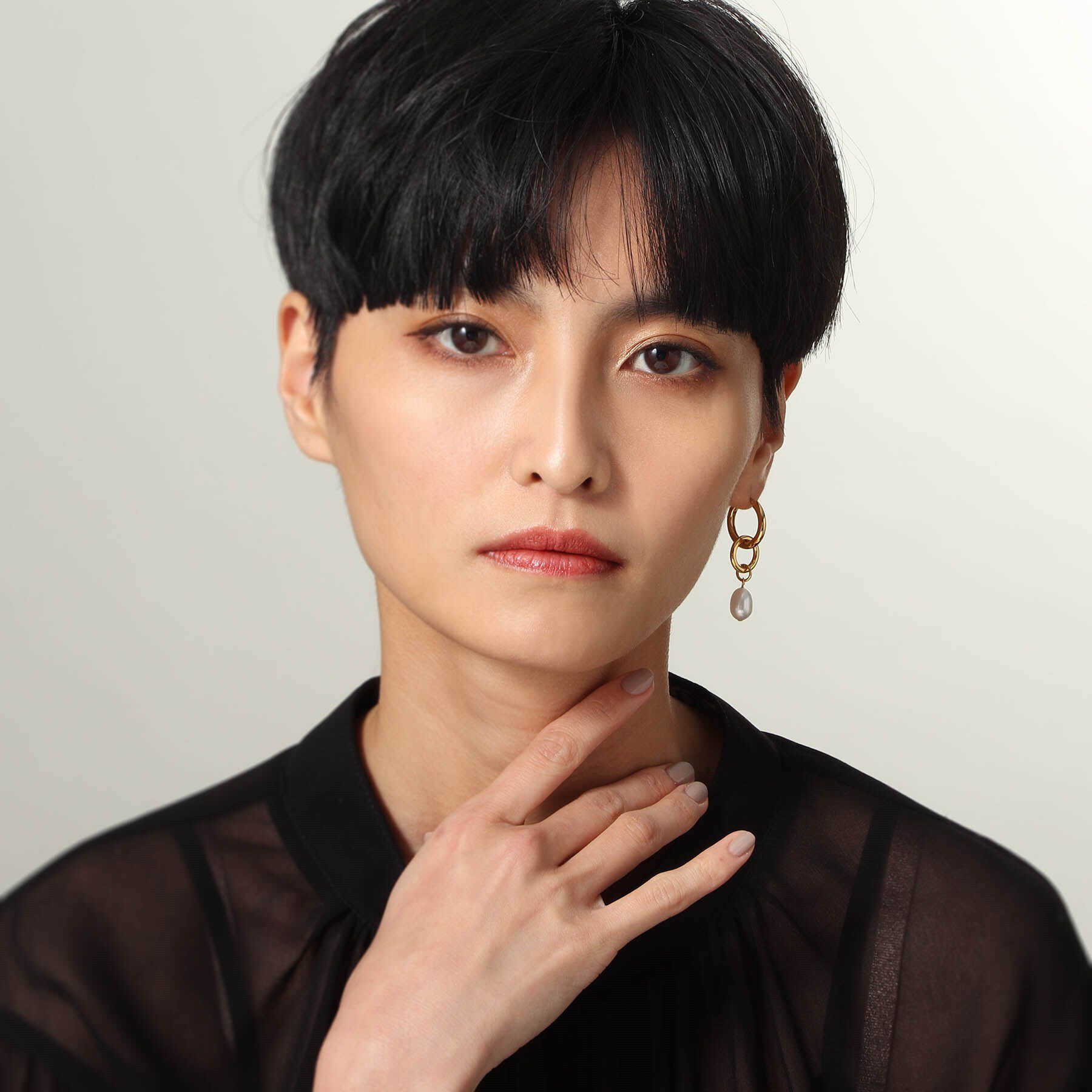 COCOSHNIK ONKITSCH「シルバー フープピアス パールチャーム GP」|ピアス|