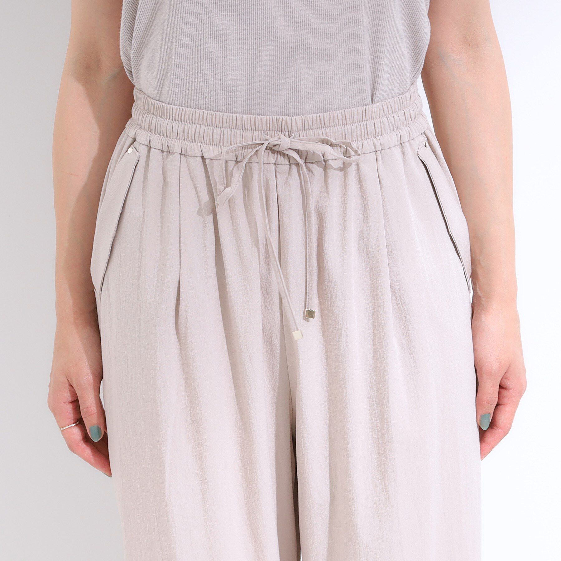 SHOO･LA･RUE「【着丈選べる】触れる度ひんやり ゆるきれい イージーワイドパンツ」|その他|