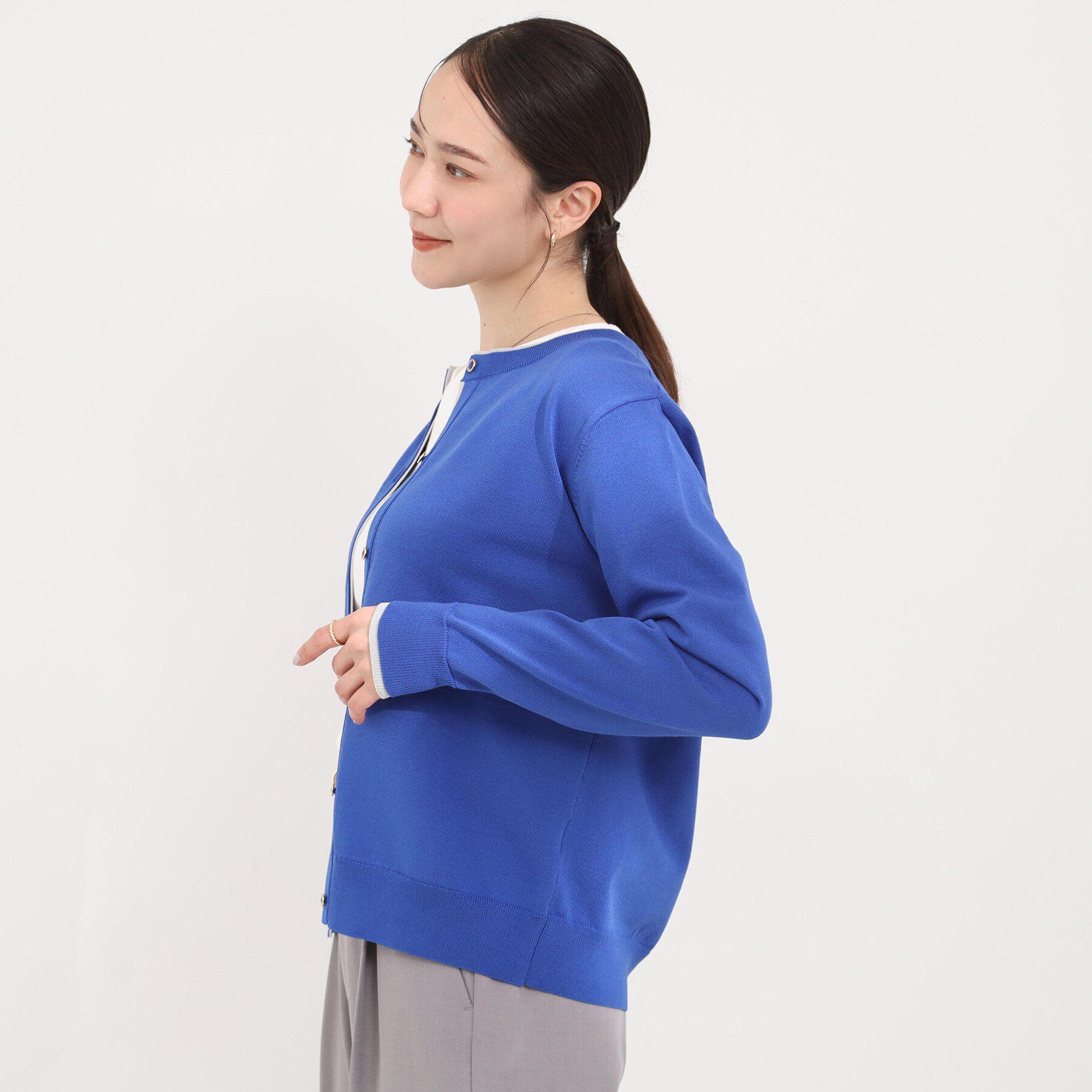 SHOO･LA･RUE「配色がコーデのアクセントに レイヤード風クルーカーディガン」|カーディガン|