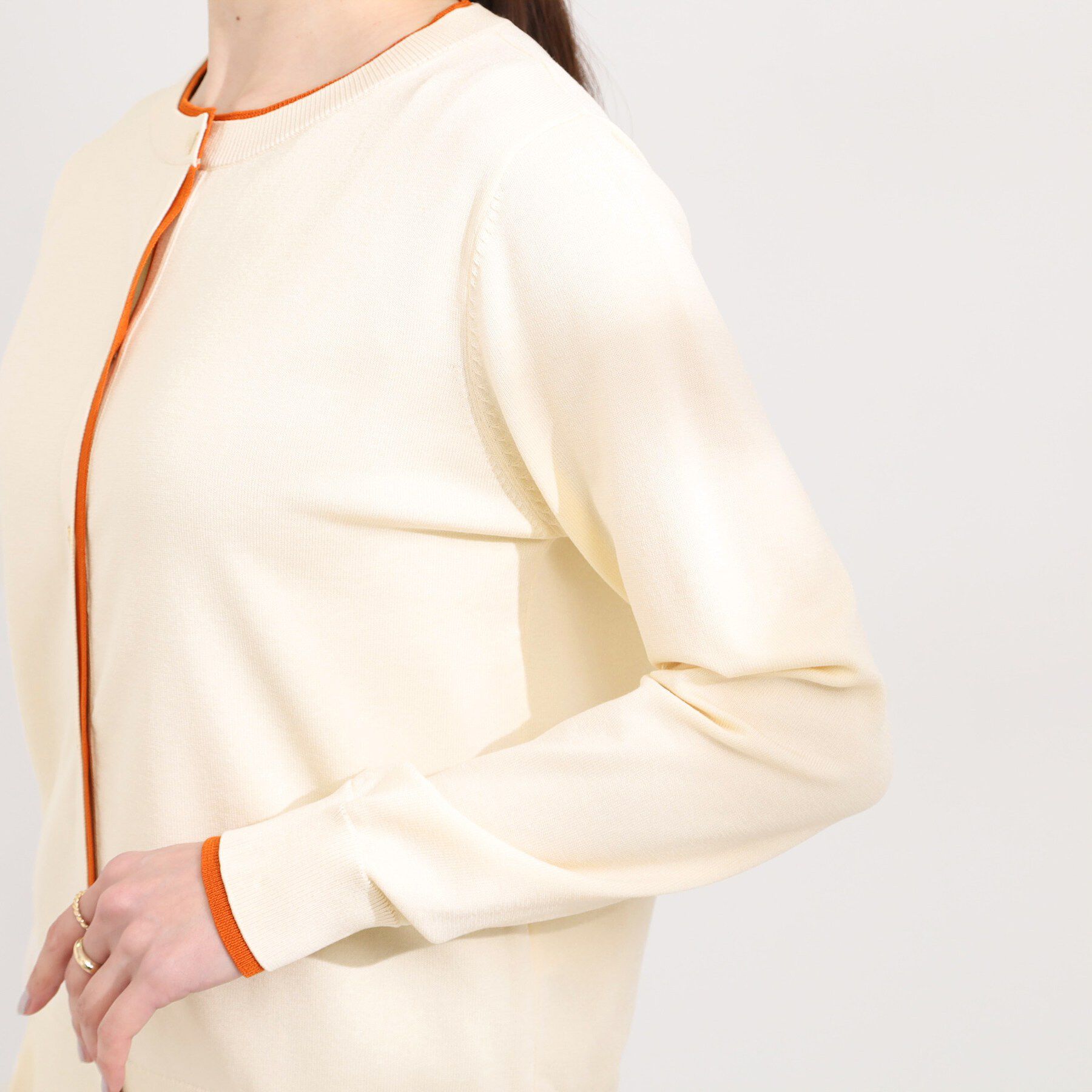 SHOO･LA･RUE「配色がコーデのアクセントに レイヤード風クルーカーディガン」|カーディガン|