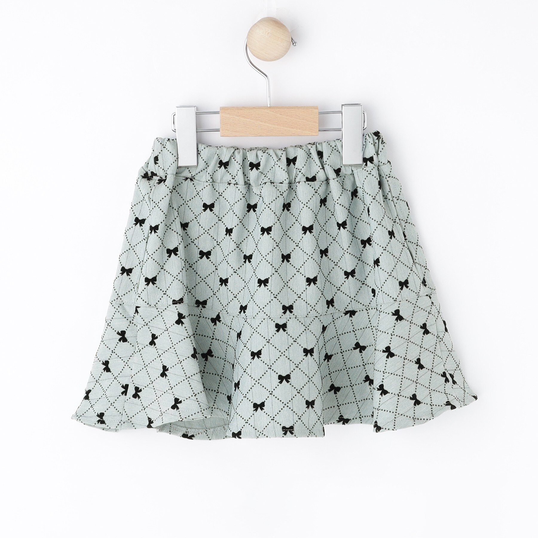 SHOO･LA･RUE「【100-140cm】フロッキーリボンスカート」|スカート|