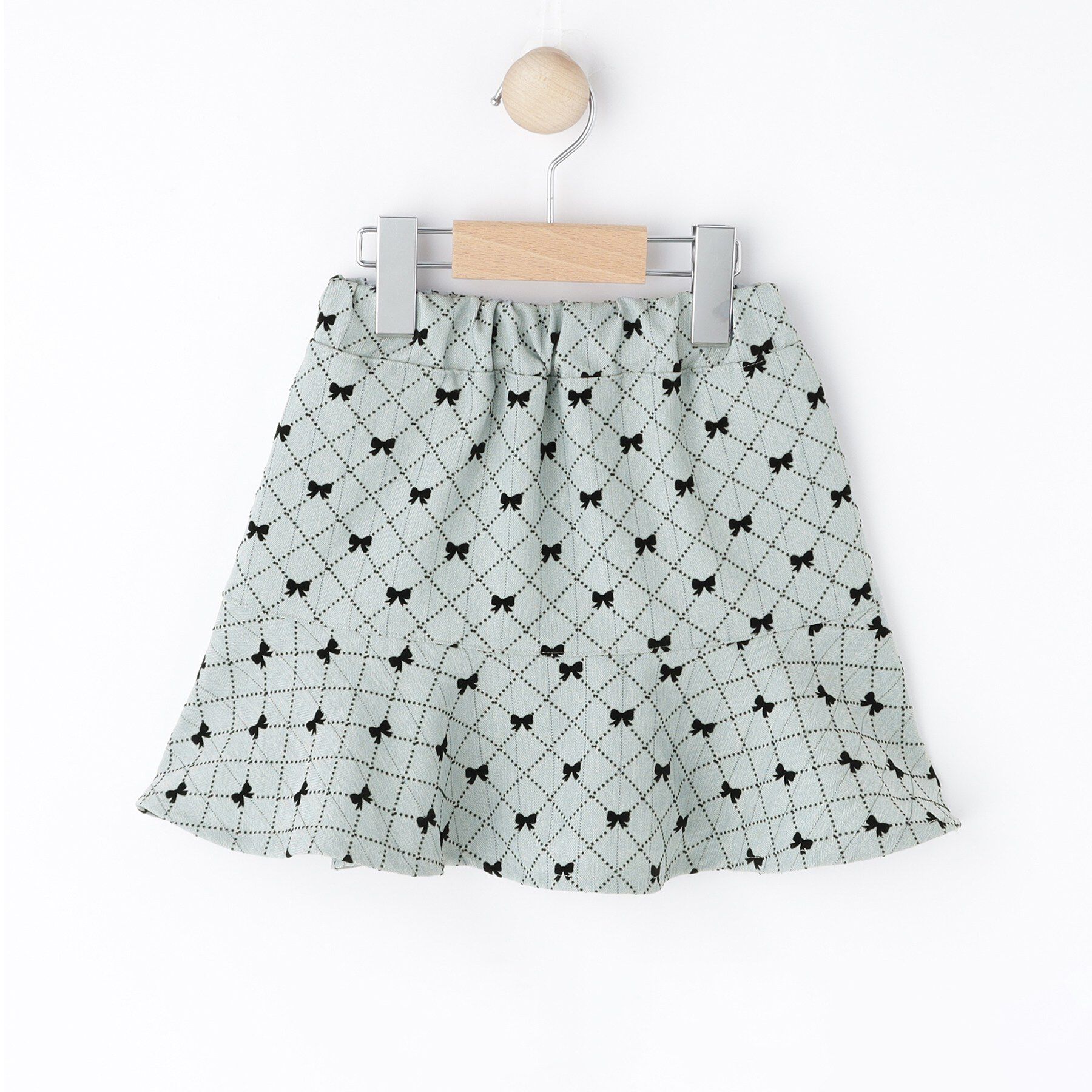 SHOO･LA･RUE「【100-140cm】フロッキーリボンスカート」|スカート|サックスブルー(39