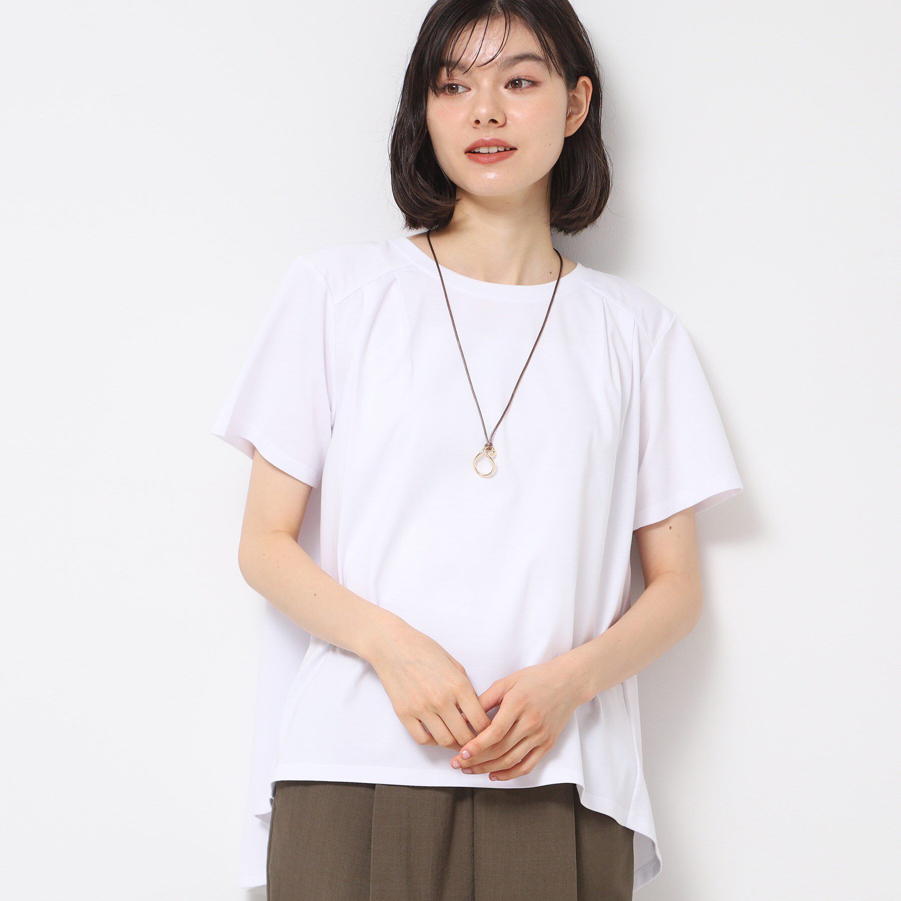 Dessin「【洗える】バックプリーツデザインカットソー」|Tシャツ・カットソー|