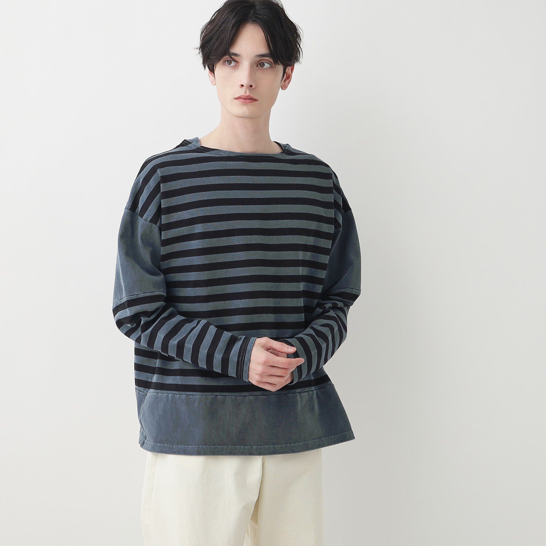 Dessin「【洗える】ピグメントボーダー天竺」|Tシャツ・カットソー|