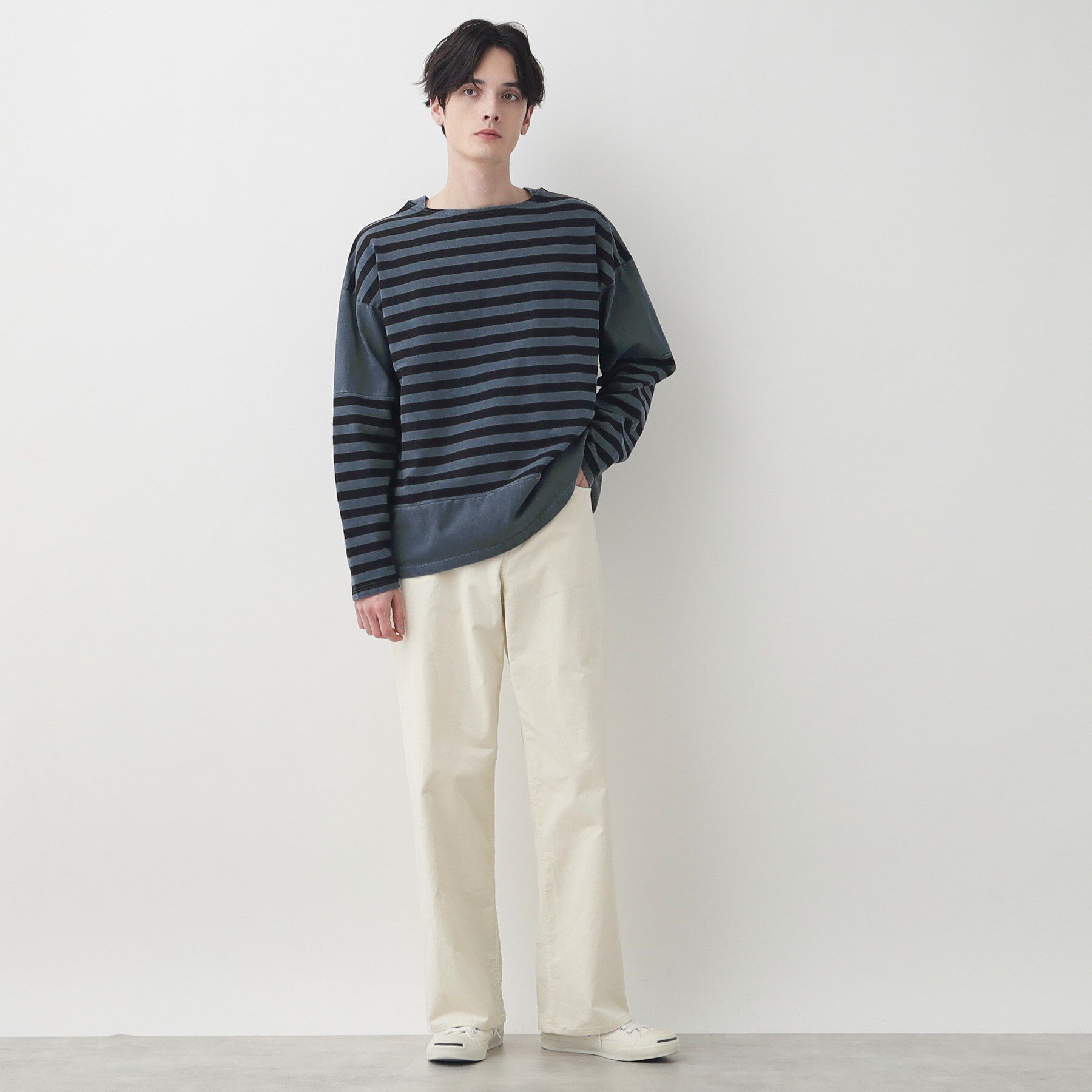 Dessin「【洗える】ピグメントボーダー天竺」|Tシャツ・カットソー|