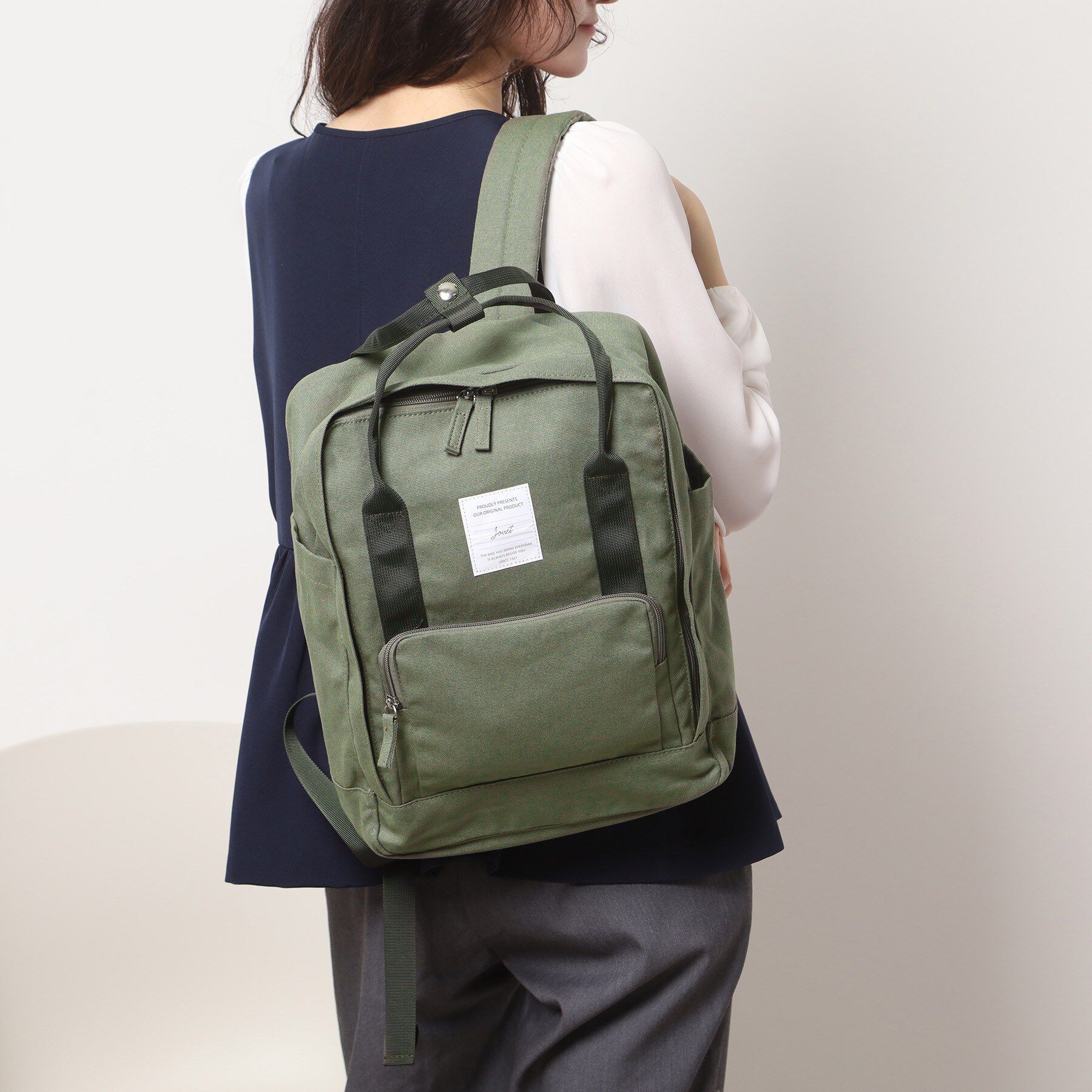 Ober Tashe「スクエアコットンリュック」|リュック|