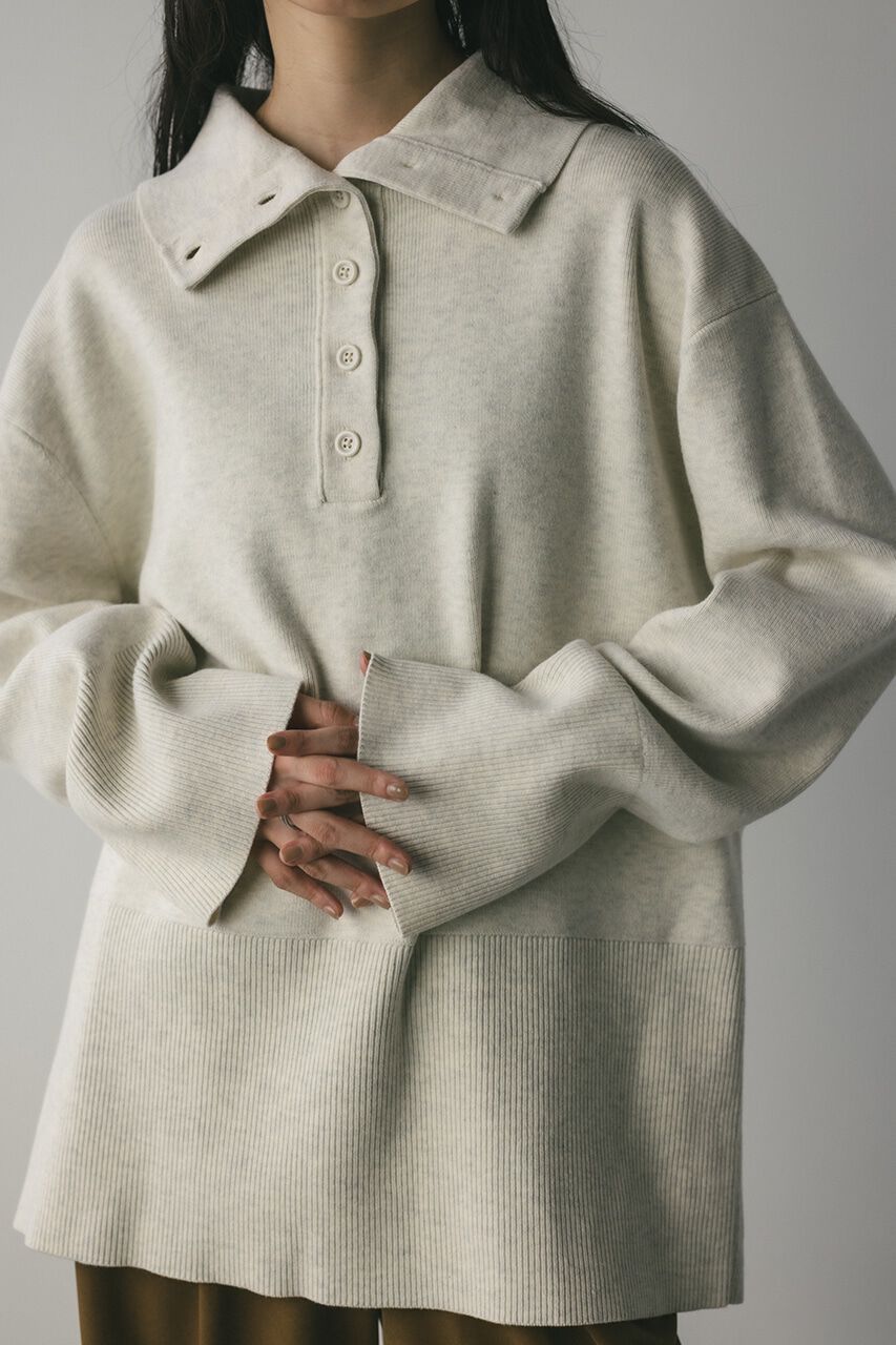 STYLEMIXER「フロントボタンスウェットニット」|ニット・セーター|