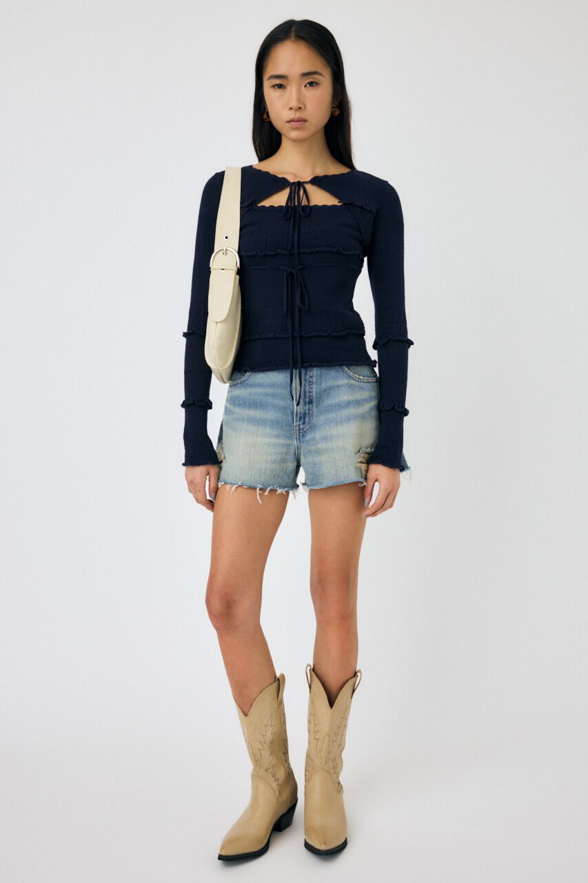 MOUSSY「BOW DESIGN ニットトップス」|ニット・セーター|