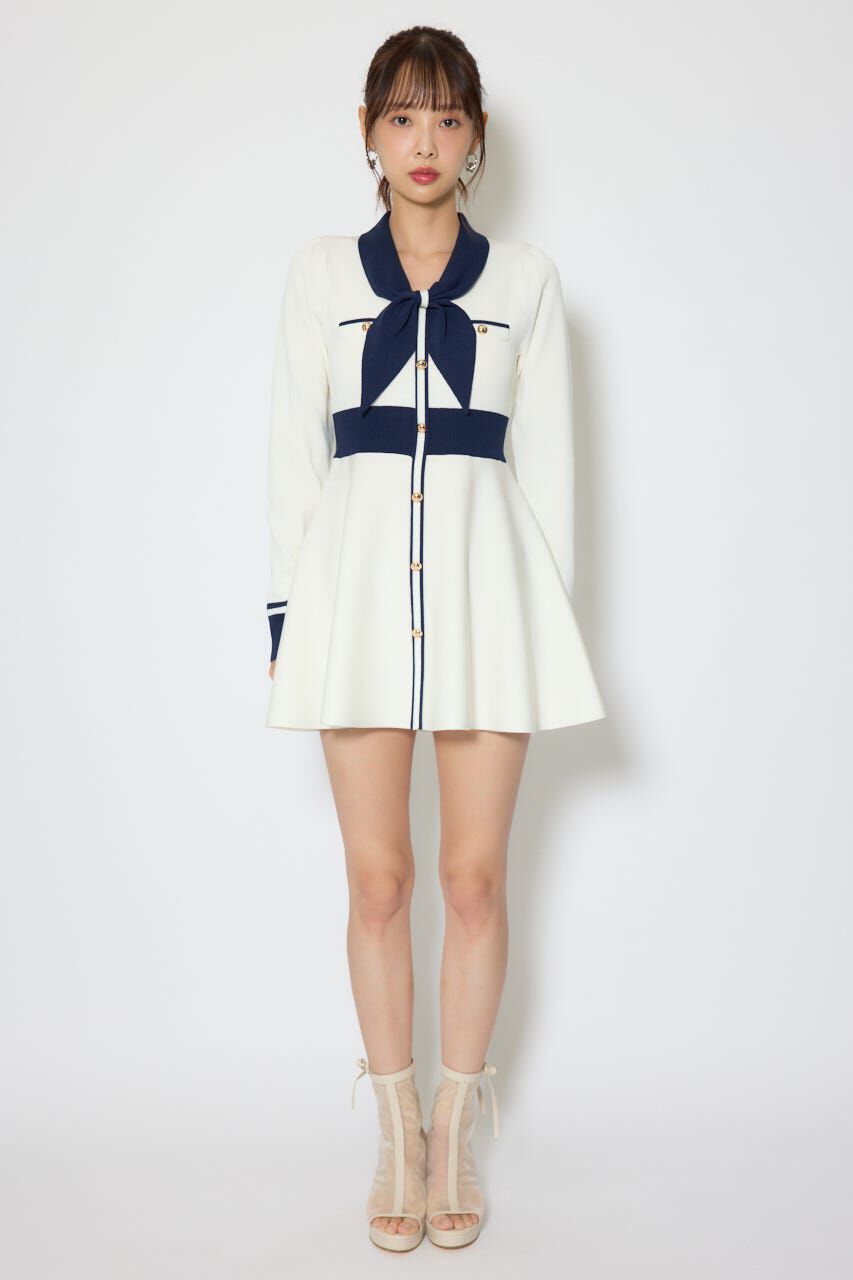 rienda「バイカラーミニニットワンピース」|ワンピース|