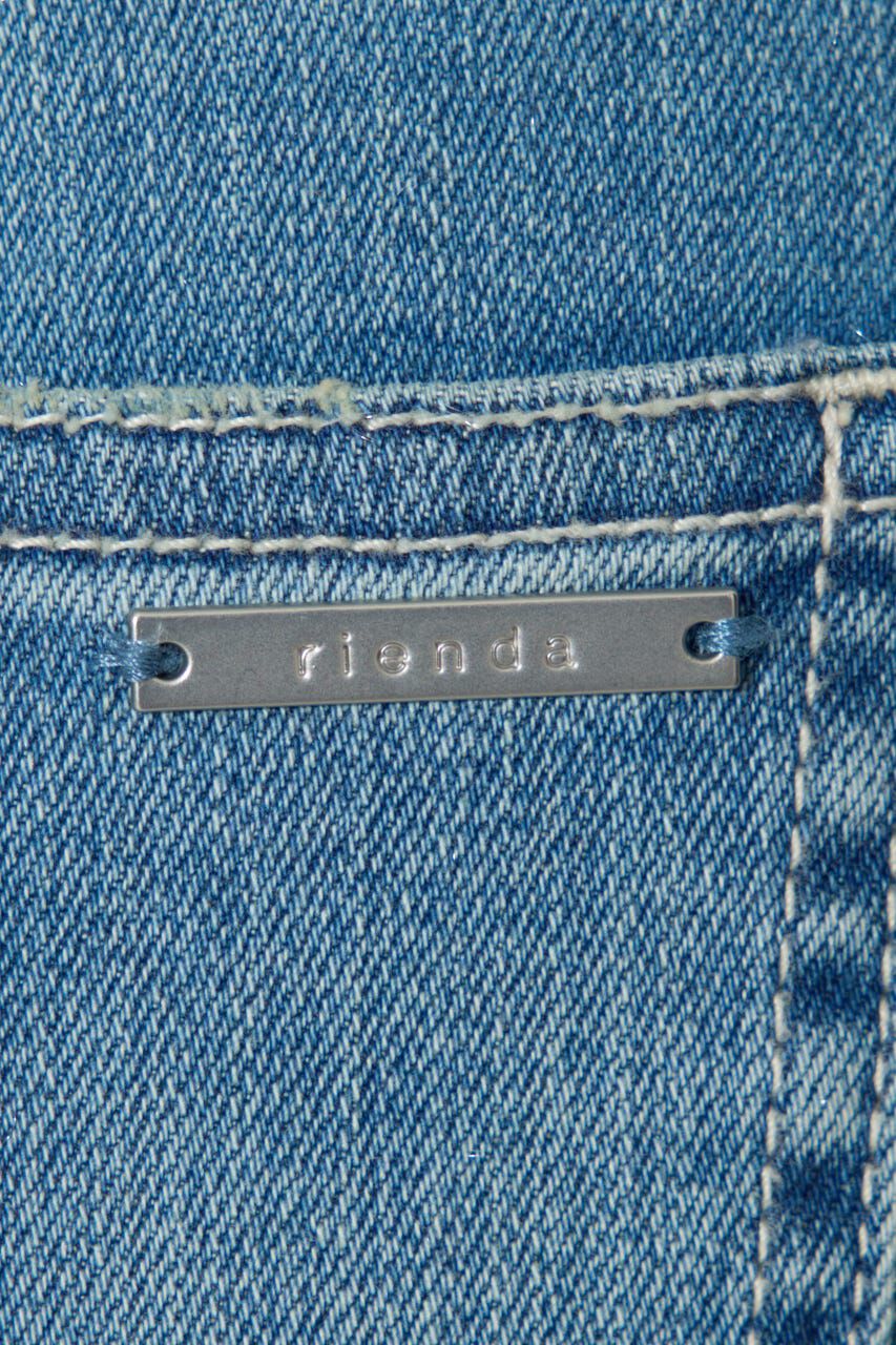 rienda「ビジュージャストウエストフレアデニムパンツ」|デニム|