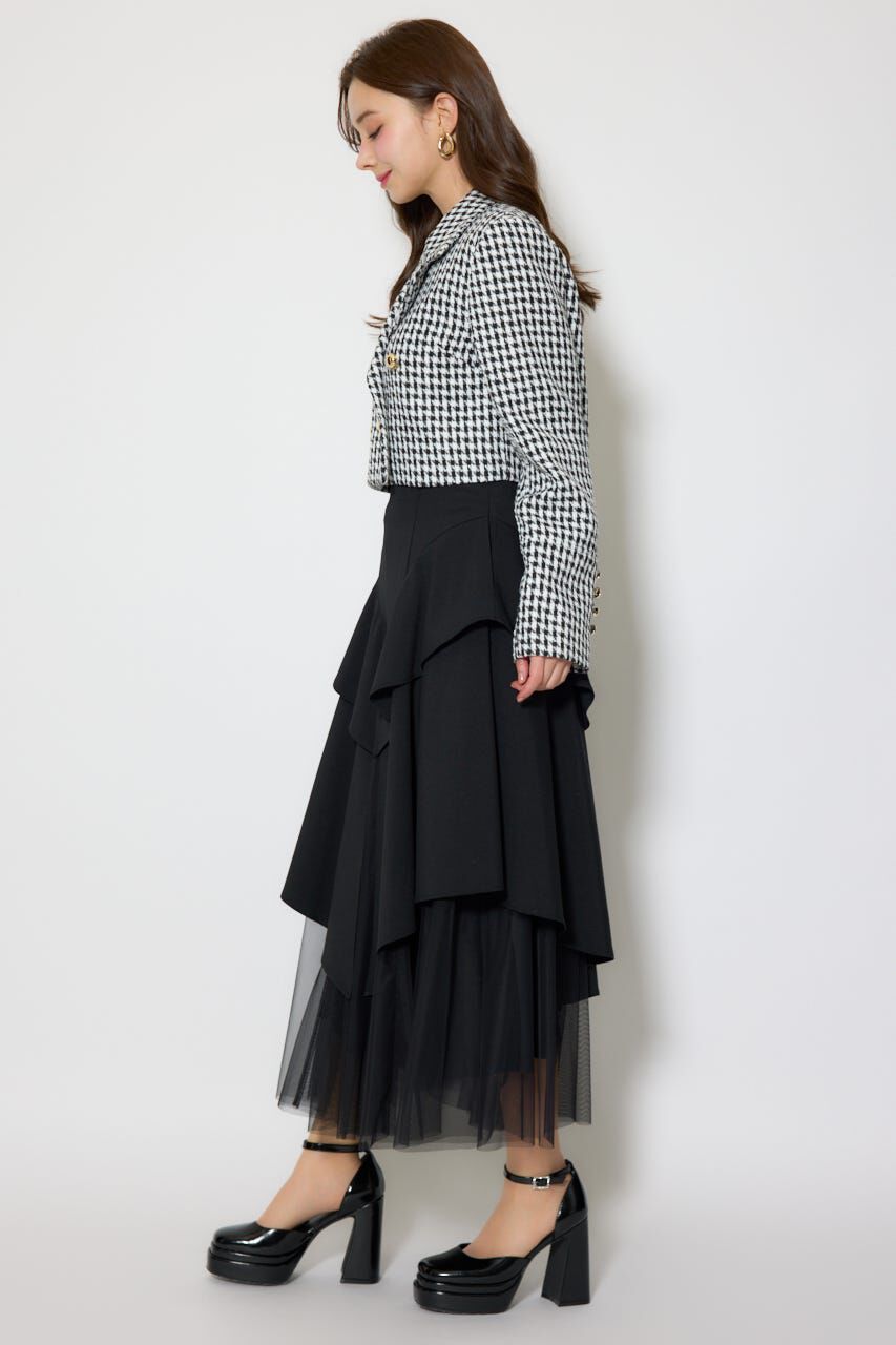 rienda「チュールレイヤードラッフルジャストウエストスカート」|スカート|