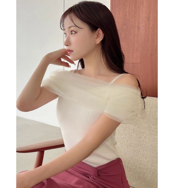 RESEXXY「シアーコンビオフショルニット」|ニット・セーター|