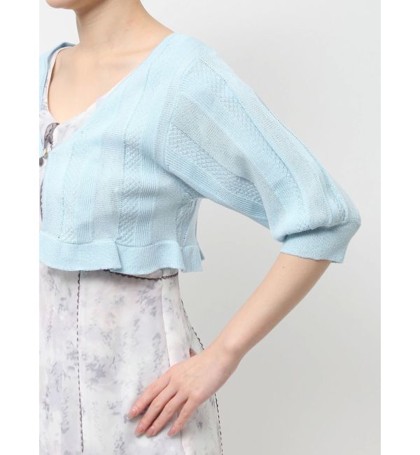dazzlin「スカラップハーフスリーブカーデ」|カーディガン|