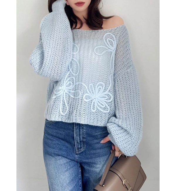 dazzlin「モヘアライクルーズニット」|ニット・セーター|ブルー