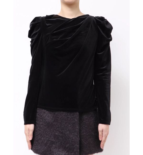 dazzlin「チョーカー付ドレープシアーベロアトップス」|Tシャツ・カットソー|
