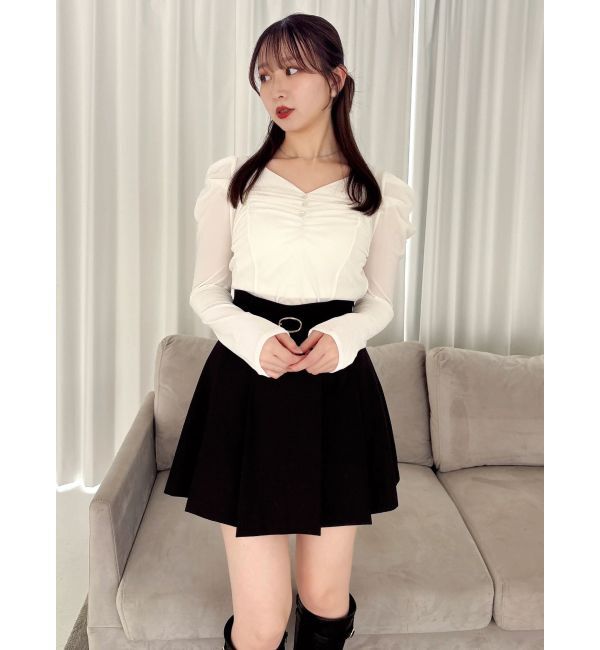 dazzlin「シアーベロアギャザーデザイントップス」|Tシャツ・カットソー|