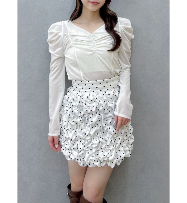 dazzlin「シアーベロアギャザーデザイントップス」|Tシャツ・カットソー|