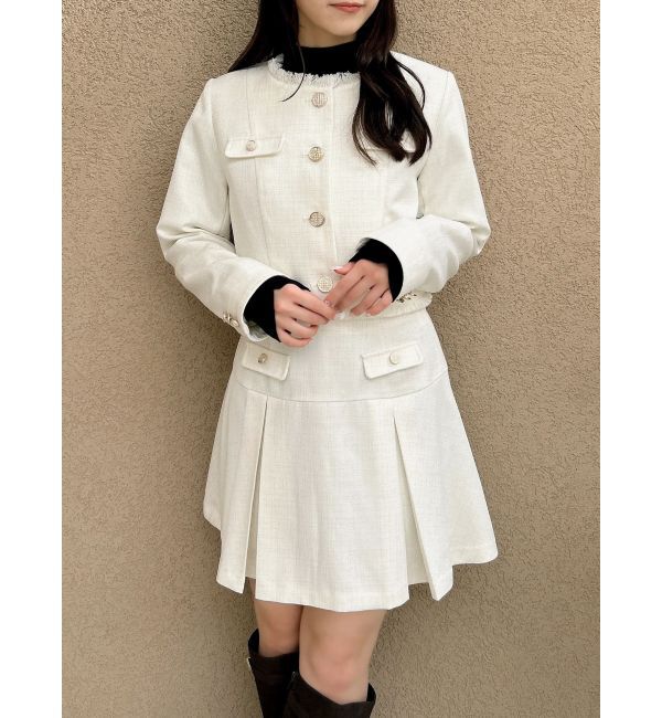 dazzlin「ツイードボックスプリーツミニスカート」|スカート|