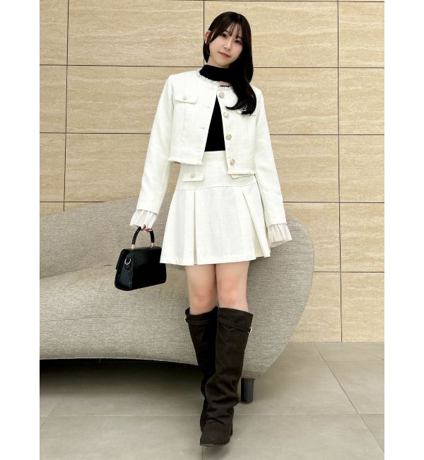 dazzlin「ツイードボックスプリーツミニスカート」|スカート|