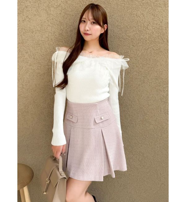 dazzlin「ツイードボックスプリーツミニスカート」|スカート|