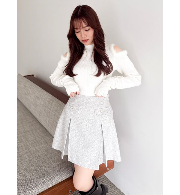 dazzlin「ツイードボックスプリーツミニスカート」|スカート|