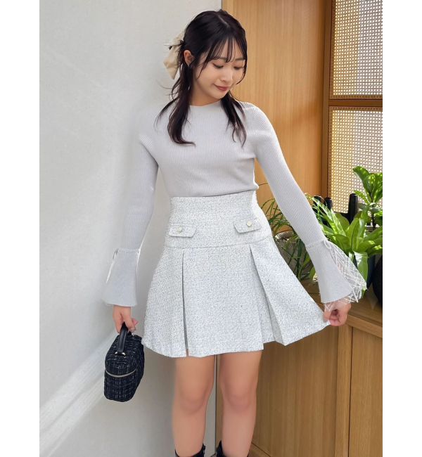 dazzlin「ツイードボックスプリーツミニスカート」|スカート|