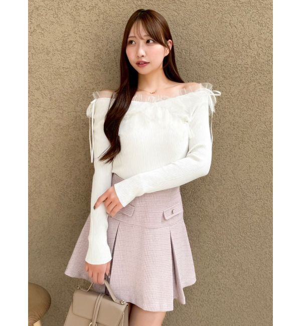 dazzlin「ツイードボックスプリーツミニスカート」|スカート|