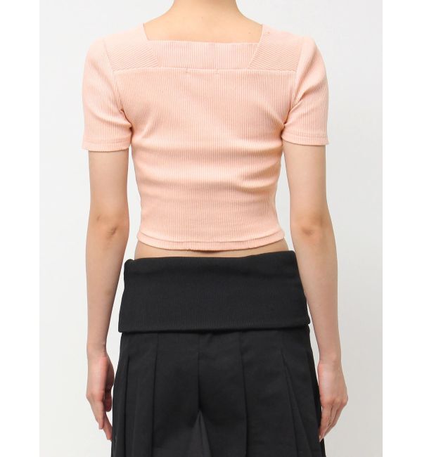 EMODA「フロントボタンショートリブトップ」|Tシャツ・カットソー|