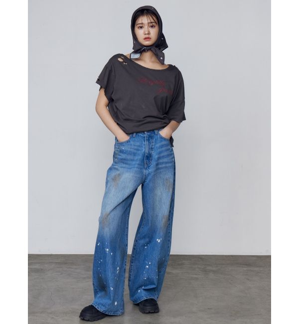 EMODA「ルーズタイクラッシュTシャツ」|Tシャツ・カットソー|