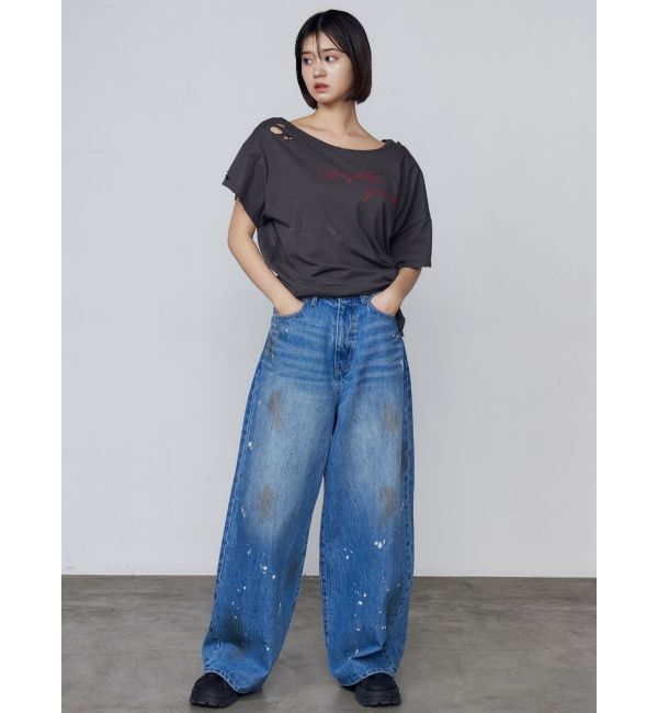 EMODA「ルーズタイクラッシュTシャツ」|Tシャツ・カットソー|