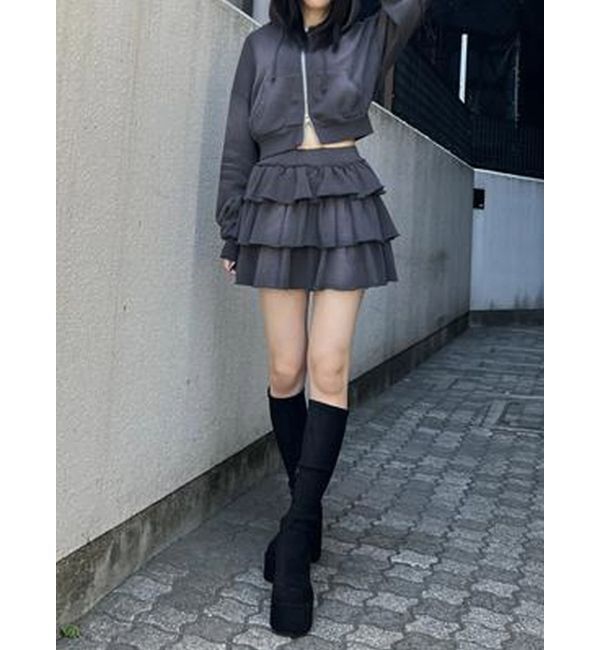 EMODA「シェービングショートジップフーディ」|パーカー|