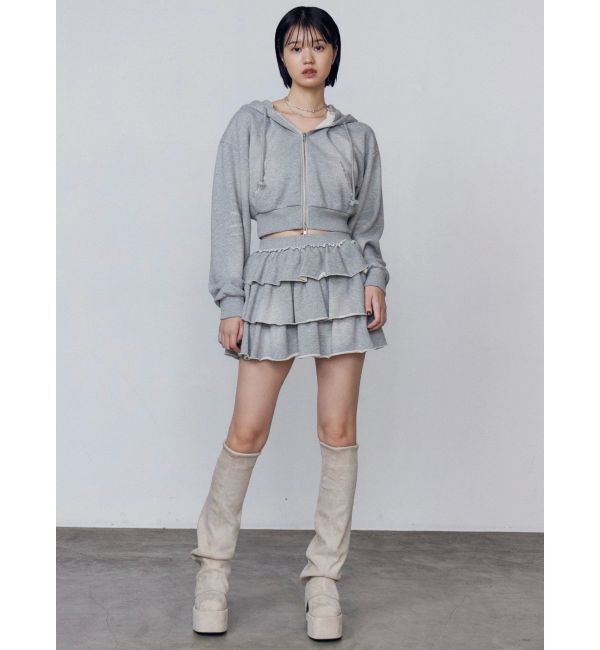 EMODA「シェービングショートジップフーディ」|パーカー|