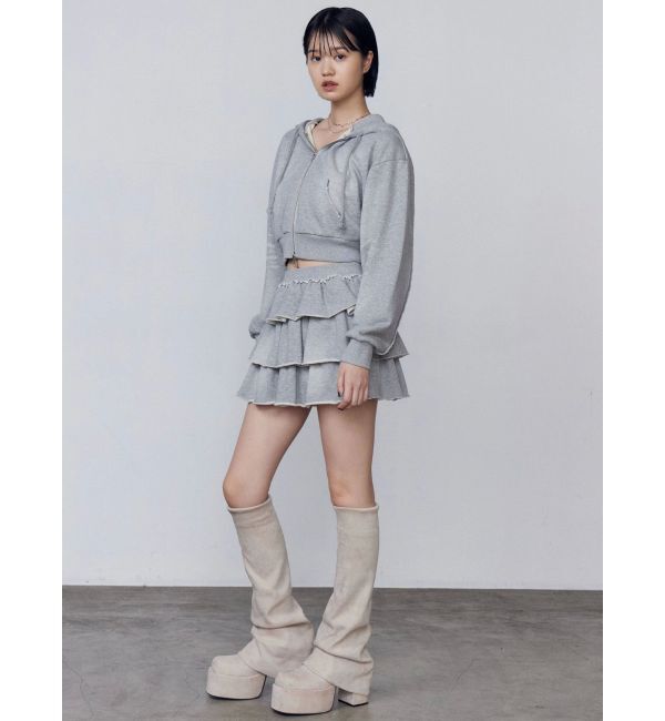 EMODA「シェービングショートジップフーディ」|パーカー|