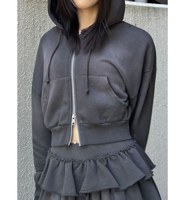 EMODA「シェービングショートジップフーディ」|パーカー|グレー