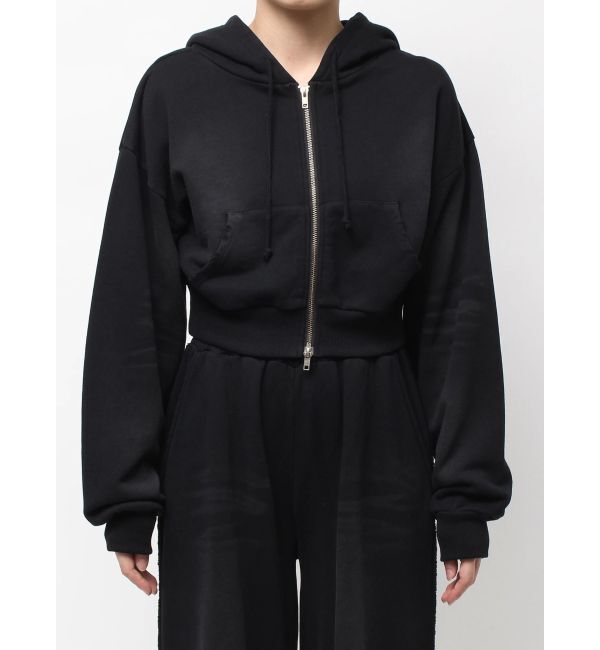 EMODA「シェービングショートジップフーディ」|パーカー|ブラック