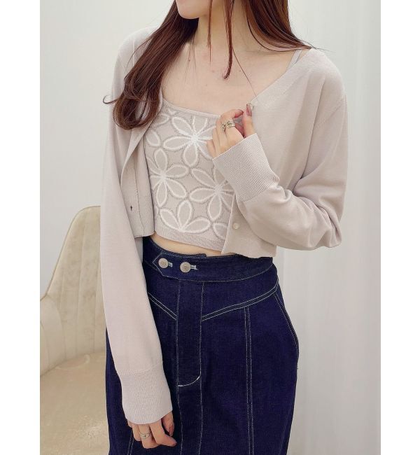 MERCURYDUO「ジャカードキャミセットアンサンブル」|その他|ベージュ