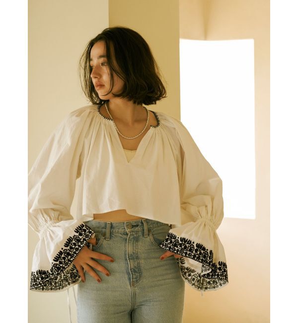 Ungrid「ショートエンブロイダリーブラウス」|シャツ・ブラウス|