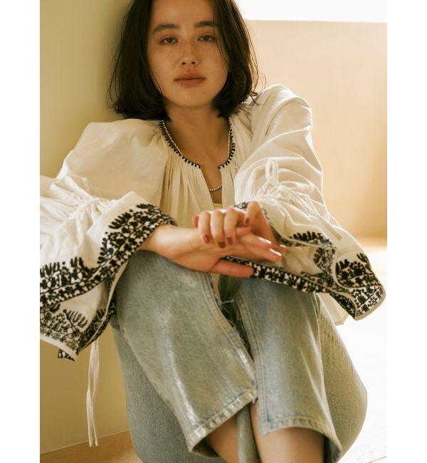 Ungrid「ショートエンブロイダリーブラウス」|シャツ・ブラウス|