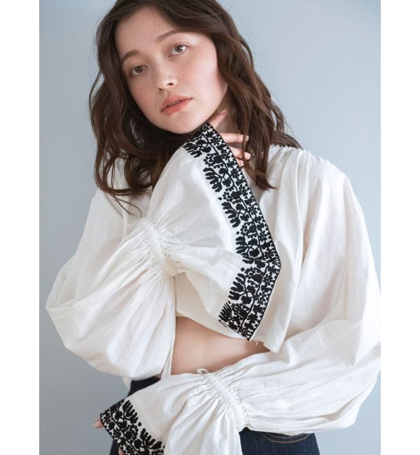 Ungrid「ショートエンブロイダリーブラウス」|シャツ・ブラウス|